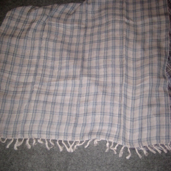 AllSaints Blue Check "Tolley" Scarf All Saints - Picture 6 of 8